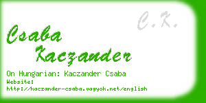 csaba kaczander business card